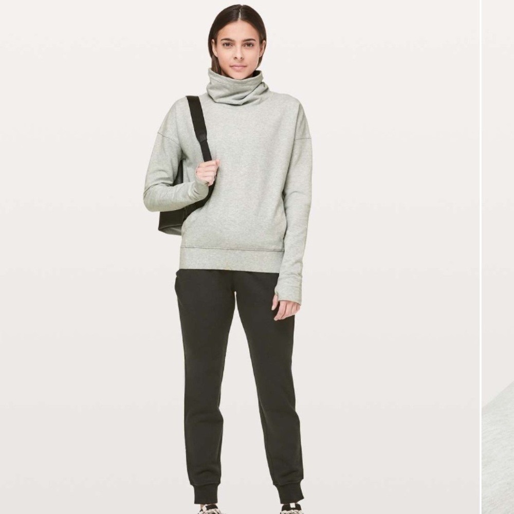 Lululemon Go Forward Pullover Sweatshirt Cowl Neck Heathered Core Light Grey‎